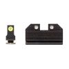 Night Fision Optics-Ready Stealth Series for Glock 17/19/34 Yellow Front Ring/Black Rear Rings
