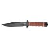 SOG Bowie 2.0 Knife 6.4" Black TiNi Blade Leather Handles Leather Sheath