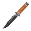 SOG Super Bowie 7.5" Black TiNi Fixed Blade Leather Handles Leather Sheath