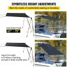 VEVOR T-Top Sun Shade Kit 6' x 5', UV-Proof 600D Polyester T-top Extension Kit with Rustproof Steel Telescopic Poles, Waterproof T-Top Shade Kit