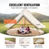 VEVOR 8-10 Person Canvas Glamping Bell Tent, Breathable Waterproof Yurt Tent with Stove Jack and Detachable Side Wall for Family Camping