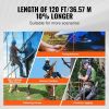 VEVOR Double Braided Polyester Rope, 3/8 in x 120 ft, 48 Strands, 4000 LBS Breaking Strength Outdoor Climbing Rope