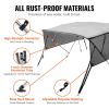 VEVOR 4 Bow Bimini Top Boat Cover, Detachable Mesh Sidewalls, 600D Polyester Canopy with 1" Aluminum Alloy Frame, Includes Storage Boot, 2 Straps