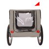 Tangkula Dog Bike Trailer, Breathable Mesh Dog Cart with 3 Entrances, Safety Flag, 8 Reflectors, Folding Pet Carrier Wagon with 20 Inch Wheels
