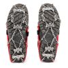 Outdoor 16-tooth Ice Claw Red Rubber Leather 201 Steel Chain + 304 Steel Claw For Winter Hiking Mountaineering Trekking