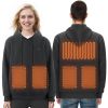 VEVOR Heated Hoodie Sweatshirt Unisex with Battery for Men & Women XXXL Black
