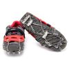 Outdoor 16-tooth Ice Claw Red Rubber Leather 201 Steel Chain + 304 Steel Claw For Winter Hiking Mountaineering Trekking