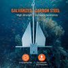 VEVOR Fluke Style Anchor Kit, 8.5 LBS Hot-Dipped Galvanized Steel Fluke Anchor with 7.9' Chain, 75' Rope and Two 0.4" Shackles