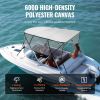 VEVOR 4 Bow Bimini Top Boat Cover, Detachable Mesh Sidewalls, 600D Polyester Canopy with 1" Aluminum Alloy Frame, Includes Storage Boot, 2 Straps