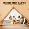 VEVOR 8-10 Person Canvas Glamping Bell Tent, Breathable Waterproof Yurt Tent with Stove Jack and Detachable Side Wall for Family Camping