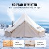 VEVOR 8-10 Person Canvas Glamping Bell Tent, Breathable Waterproof Yurt Tent with Stove Jack and Detachable Side Wall for Family Camping