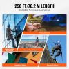 VEVOR Braided Nylon Cord, 3/16 inch by 250 feet, 32-Strand Design, 720 LBS Tensile Strength, Multi-Purpose Black Rope for Outdoor, Tree Work, Hiking