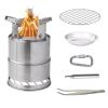 Outdoor Portable Mini Stainless Steel Folding Picnic Hiking Backpack Stove Camping Wood Stove