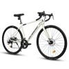 A28320RS 700C Road Bike, 16-Speed Outdoor Bike Disc Brakes, Light Weight Aluminum Frame ,Racing Bike City Commuting Road Bicycle M Size for Men Women