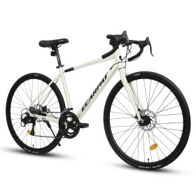 A28320RS 700C Road Bike, 16-Speed Outdoor Bike Disc Brakes, Light Weight Aluminum Frame ,Racing Bike City Commuting Road Bicycle M Size for Men Women