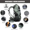 60L Outdoor hiking backpack with internal frame, including rain cover, cyan (Amazon Shipping)(Prohibited by WalMart)(No shipment on weekends)