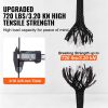 VEVOR Braided Nylon Cord, 3/16 inch by 250 feet, 32-Strand Design, 720 LBS Tensile Strength, Multi-Purpose Black Rope for Outdoor, Tree Work, Hiking