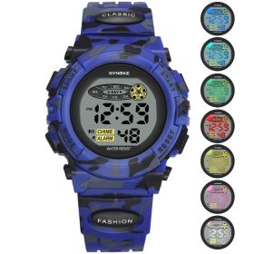 Colorful Luminous Electronic Watch For Children And Students (Color: Dark blue camouflage)