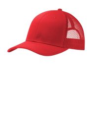 Port Authority Snapback Trucker Cap C112 (Color: True Red, size: OSFA)