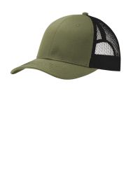Port Authority Snapback Trucker Cap C112 (Color: Olive Drab Green/ Black, size: OSFA)