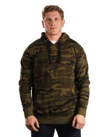 Burnside B8605 Men's Fleece Pullover (Color: GREEN CAMO, size: L)