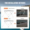 VEVOR 3 Bow Bimini Top Boat Cover, 900D Polyester Canopy with 1" Aluminum Alloy Frame, Waterproof and Sun Shade, Includes Storage Boot, 4 Straps
