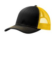 Port Authority Snapback Trucker Cap C112 (Color: Black/ Gold, size: OSFA)