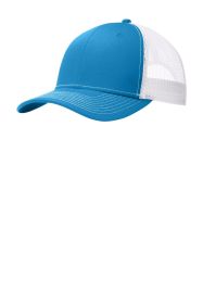 Port Authority Snapback Trucker Cap C112 (Color: Parcel Blue/ White, size: OSFA)
