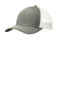 Port Authority Snapback Trucker Cap C112 (Color: Heather Grey/ White, size: OSFA)
