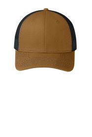 Port Authority Snapback Trucker Cap C112 (Color: Duck Brown/ Black, size: OSFA)