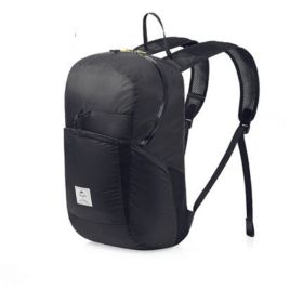 Naturehike Backpack 170g 22L Ultralight Shoulder Bag Women Man bag Waterproof Folding Bag Travel Climbing Trekking Men Backpack (Color: Black 22L, Capacity: Other)