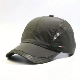 Quick-drying Mesh Baseball Cap - Breathable Sun Hat for Men - Outdoor Fishing & Summer Activities (Color: Army green, size: Adjustable (56-60cm))