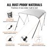 VEVOR 3 Bow Bimini Top Boat Cover, 900D Polyester Canopy with 1" Aluminum Alloy Frame, Waterproof and Sun Shade, Includes Storage Boot, 4 Straps