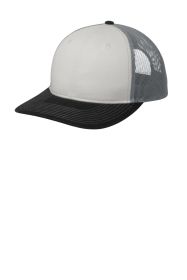 Port Authority Snapback Trucker Cap C112 (Color: White/ Black/ Gusty Grey, size: OSFA)