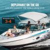 VEVOR 3 Bow Bimini Top Boat Cover, 900D Polyester Canopy with 1" Aluminum Alloy Frame, Waterproof and Sun Shade, Includes Storage Boot, 4 Straps