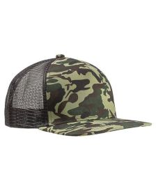 Big Accessories BX025 Surfer Trucker Cap (Color: FOREST CAMO/ BLK, size: OS)