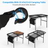 35.62x23.42x25.9in Foldable Camping Table Collapsible Picnic Aluminum Alloy Grill Stand 88LBS Max Load Height Adjustable BBQ Table