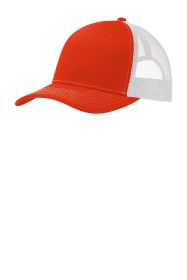 Port Authority Snapback Trucker Cap C112 (Color: Orange/ White, size: OSFA)