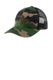 Port Authority Snapback Trucker Cap C112 (Color: Woodland Camo/ Black, size: OSFA)