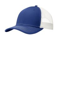 Port Authority Snapback Trucker Cap C112 (Color: Patriot Blue/ White, size: OSFA)