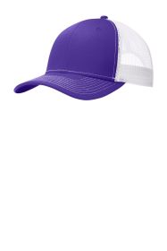 Port Authority Snapback Trucker Cap C112 (Color: Purple/ White, size: OSFA)