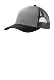 Port Authority Snapback Trucker Cap C112 (Color: Gusty Grey/ Black/ Grey Steel, size: OSFA)