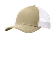 Port Authority Snapback Trucker Cap C112 (Color: Light Khaki/ White, size: OSFA)