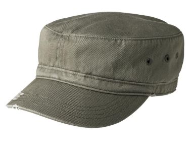 District Distressed Military Hat DT605 (Color: Olive, size: OSFA)